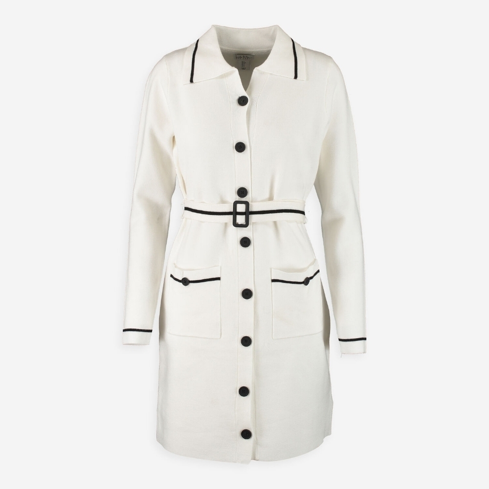 Nicole Miller New York Women's Button Front Belted Mini Sweater Dress Size M.